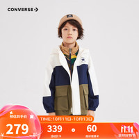 Converse匡威儿童装男童上衣2024女童夹克中大童外套 灰橄榄绿 150/72（M）
