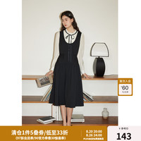 独束大码女装简约时尚通勤背心裙女微胖mm春季气质百搭无袖连衣裙 赫本黑 4
