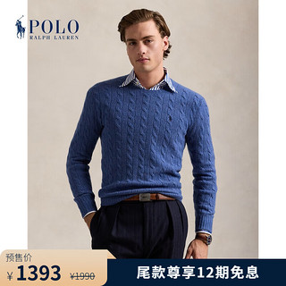 RALPH LAUREN 拉夫劳伦 Polo Ralph Lauren 拉夫劳伦男装 24年秋绞花编结针织毛衫RL18844 400-蓝色 M