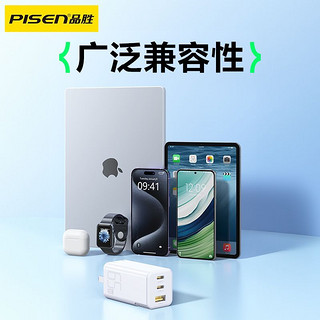 品胜Pisen 65W智能快充氮化镓充电器typec线双c线usb接口