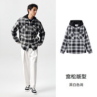 Semir 森马 男士连帽格子衬衫式外套 10-1123109102