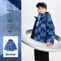 Mini Peace 太平鸟童装男童羽绒服2024冬新款潮酷格纹满印面包服