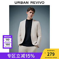 URBAN REVIVO UR2024春季新款男装轻商务都市通勤简洁廓形西装外套UMU140018 浅卡其 L