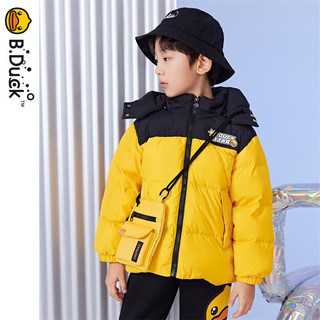 B.Duck小黄鸭童装男童羽绒服冬季儿童保暖羽绒外套厚洋气 黄色 150cm