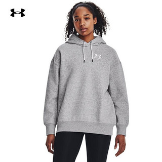 安德玛 UNDERARMOUR）Essential女子Oversize抓绒运动休闲连帽卫衣1379495 摩登灰012 XL