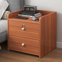 瑞象 床头柜简约现代卧室床边柜家用简易收纳多功能省空间带锁小柜子 古檀木色
