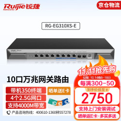 Ruijie 锐捷 RG-EG310XS-E 10口多WAN口企业级万兆路由器 4个2.5G网口 2个万兆光 上网行为管理 带机量350