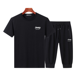 JEEP SPIRIT 吉普运动套装男舒适百搭短袖休闲裤两件套