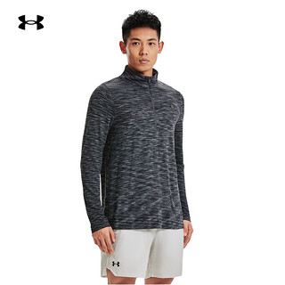 安德玛 UNDERARMOUR）秋冬Seamless男子1/2拉链训练运动长袖T恤1359875 黑色001 L