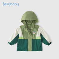 JELLYBABY男童三风衣春秋款宝宝三合一开衫儿童秋装女童外套 绿色 130cm