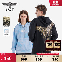 BOY LONDON 男女同款烫金朋克连帽套头卫衣 N04002