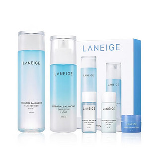 LANEIGE 兰芝 水衡凝肌水乳护肤品套盒套装385ml 清爽型 水+乳+面膜