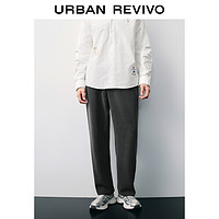 URBAN REVIVO UR男装纯色系绳宽松直筒裤UMY640005