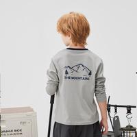 马骑顿 MQD山系户外秋装男童长袖t恤纯棉女童中大儿童校服内搭打底衫亲子
