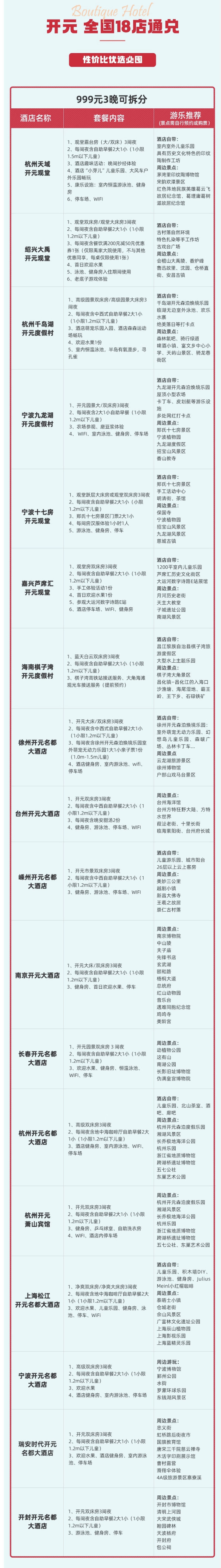 新增预约库存!全年不加价+可拆!开元全国18店3晚可拆通兑(含2大1小早餐+其他体验)