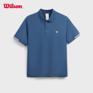 wilson 威尔胜 timeless 针织短袖男子polo衫 wm20007412 深灰蓝 s