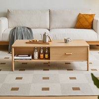 林氏家居客厅电视柜茶几组合2024家用卧室地柜小户型林氏木业UM1L 【原木色】1.2m茶几