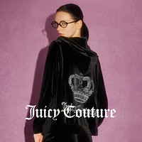 Juicy Couture 橘滋 奢华丝绒大皇冠logo银丝绣烫钻女式外套