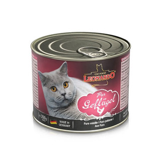 LEONARDO德国小李子主食猫罐头无谷鲜肉罐头湿粮全阶成猫 家禽鸡配方10罐（200g*10罐）