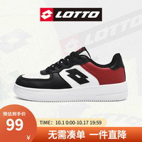 乐途（LOTTO）板鞋女2024秋季低帮运动休闲鞋轻便百搭小白鞋男 白/黑/红【男】 40