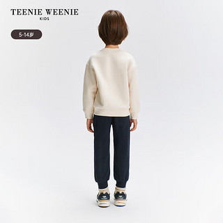 Teenie Weenie Kids小熊童装24秋冬男童休闲刺绣圆领套头毛衣 象牙白 110cm