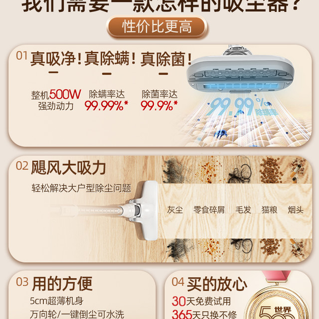 Dupont Brewery 杜邦 除螨仪床上吸尘器杀菌机家用大吸力地面吸尘除螨一机多用官方