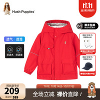 暇步士(Hush Puppies)童装儿童男女童大童春秋款舒适休闲百搭外套风衣 珊瑚红L款 150cm