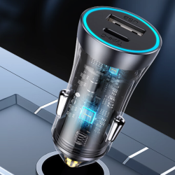 倍思 双口车载充电器60W U+C
