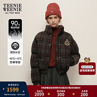 TEENIE WEENIE 小熊2024年冬季保暖羽绒服短款面包服外套 撞色 155/XS