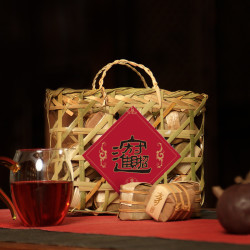 瑞聘号 方寸 普洱茶熟茶 布朗头春古树发酵熟茶甜茶小饼茶588g/筐