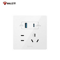 BULL 公牛 G12系列 五孔插座带USB+Type-C接口30W