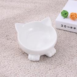 SHUANGMAO 双贸 猫碗陶瓷斜口猫食盆幼猫水碗饭碗小猫喝水狗碗猫粮盆矮脚猫咪用品
