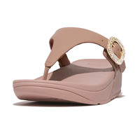 FitFlop 飞适福夹脚凉鞋女款 LULU 水晶扣皮革经典舒适夏季凉拖HN9