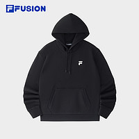 FILA 斐乐 FUSION斐乐潮牌情侣款连帽卫衣2024冬新款宽松加绒针织上衣