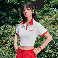 adidas 阿迪达斯 休闲短款翻领短袖POLO衫女装夏adidas阿迪达斯官方outlets轻运动