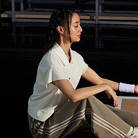 adidas 阿迪达斯 短款运动翻领短袖POLO衫女装adidas阿迪达斯官方outlets三叶草