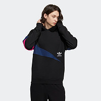 adidas 阿迪达斯 拼接运动连帽卫衣套头衫男装adidas阿迪达斯官方outlets三叶草