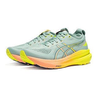 ASICS 亚瑟士 跑步鞋女鞋稳定运动鞋舒适透气耐磨支撑跑鞋  GEL-KAYANO 31 绿色/黄色 37.5