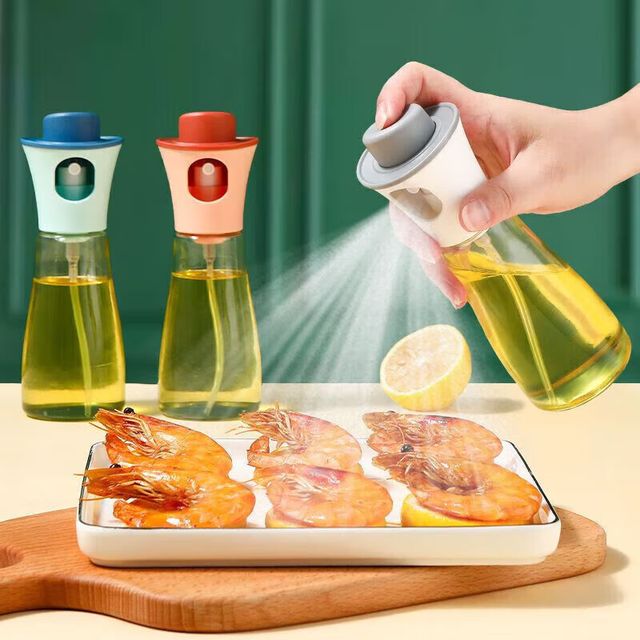 贝柚 按压式喷油瓶玻璃厨房空气炸锅食用油喷壶喷瓶雾化 油壶随机一个 随机发一个