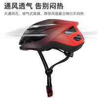 SOLOMO 索罗门 公路车山地车骑行头盔 红黑 带灯