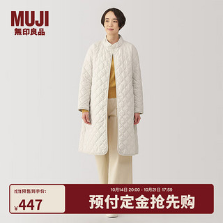 无印良品（MUJI）女式 可水洗绗缝大衣 秋冬季外套女款棉衣棉服冬装  BD0YVA4A 象牙色 M 160/84A