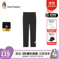 暇步士(Hush Puppies)【一体绒】童装儿童女大童2024冬季舒适弹力时尚感女童打底裤 钻石黑 140cm