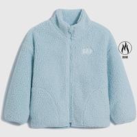 Gap女幼夏季LOGO仿羊羔绒保暖立领夹克836572儿童装外套