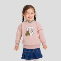 Gap女幼童秋LOGO半高领天鹅绒卫衣788553儿童装保暖上衣