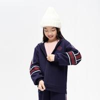 Gap女童冬季LOGO碳素软磨抓绒柔软卫衣儿童装运动连帽衫837186