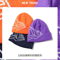 NEW ERA 纽亦华 NewEra纽亦华男女款大LOGO平纹保暖休闲潮流针织线帽冷帽