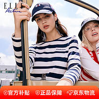 移动端、京东百亿补贴：ELLE Active 女款条纹长袖T恤