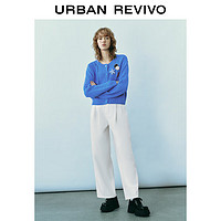 URBAN REVIVO UR2024 女装都市休闲简约微褶棉质显瘦萝卜裤 UWU640016