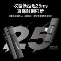 全民K歌 无线麦克风 一拖一无线领夹麦克风 Lightning口-黑色