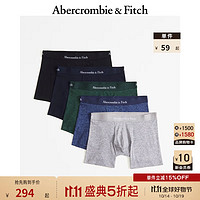 Abercrombie & Fitch 男装 24舒适轻薄5条组合装四角内裤KI114-4028 5条 灰色多色 XS (170/70A)